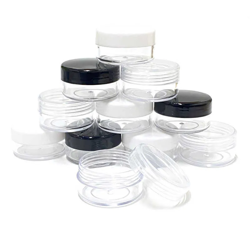 50pcs Contenitori di balsamo labbra 2G 3G 5G 10G 15G 15G Cosmetici di plastica Cosmetici Jar Nail Art Storage Pot Container Lotion Lotion Flacone crema per la lozione