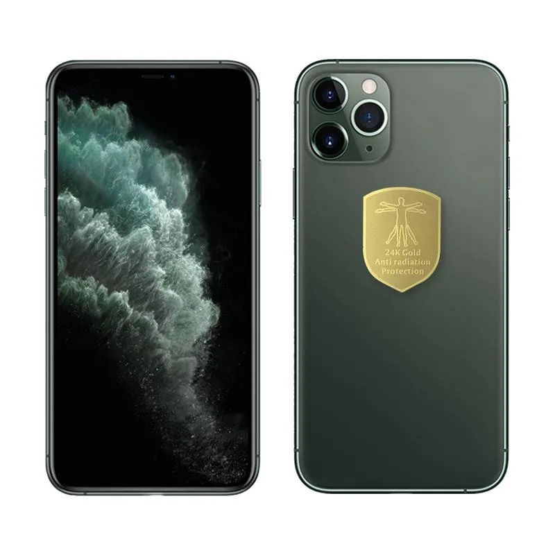 Mobiltelefon Anti Strålning Gadgets Protector Sticker Protect Telefon Klistermärken Mobiltelefon Tillbehör Double 24K Shield Gold