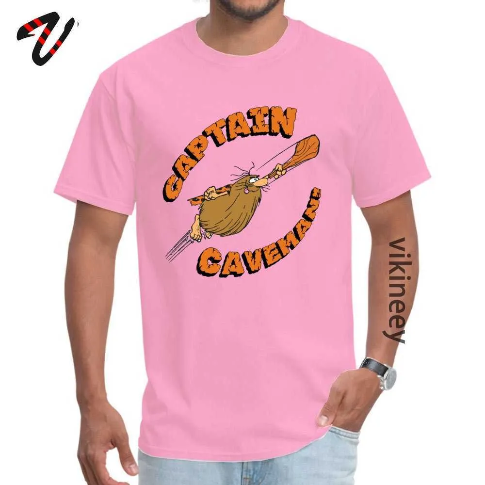 Captain Caveman Tshirts Short Sleeve Birthday Funny Man Lovers Day Tees Birthday Clothing Shirt O Neck Cotton Wholesale Captain Caveman 7930 pink