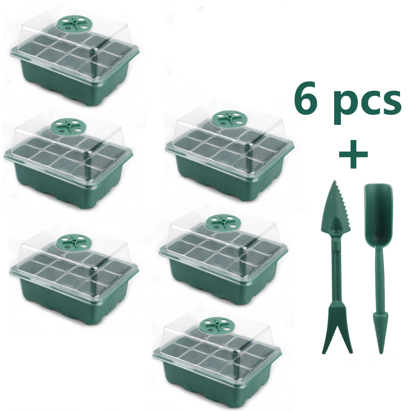 Plant Semis Serre Plateau De Croissance Mini Incubato Pots PP 12 Trous Pépinière Réutilisable Croissance Réglable Sain Jardin Début 210615