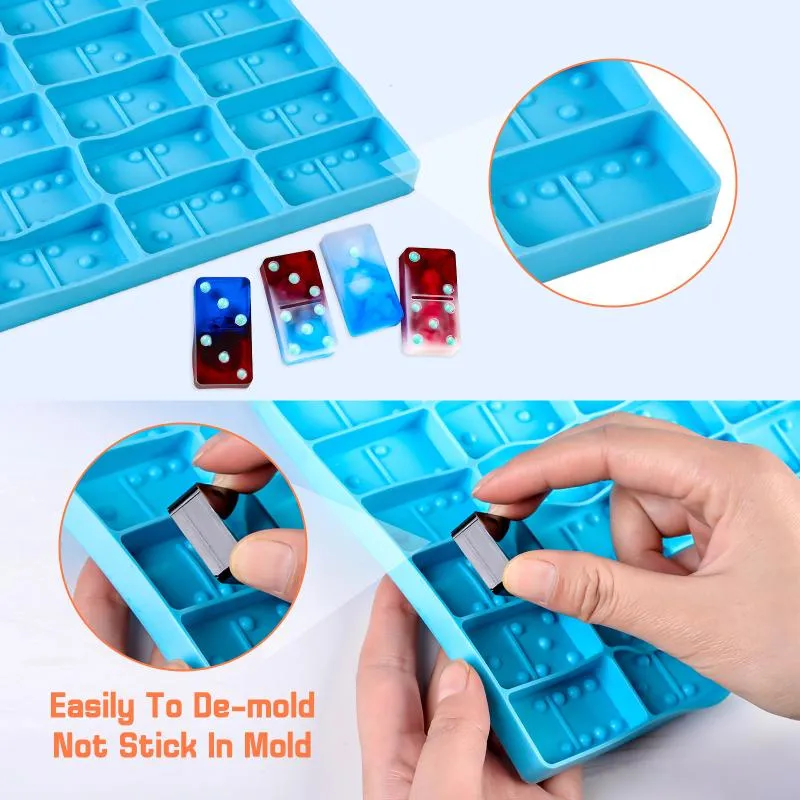 Domino Silicone Resin Molds Resin Casting Mold with Storage Box