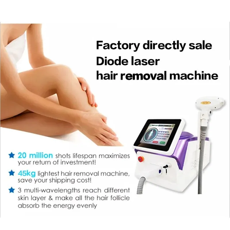 Professionell permanent Fast Hair Remover Laser Epilator 808nm Epilator-Beauty Salon Equipment Använd alla hudtyper