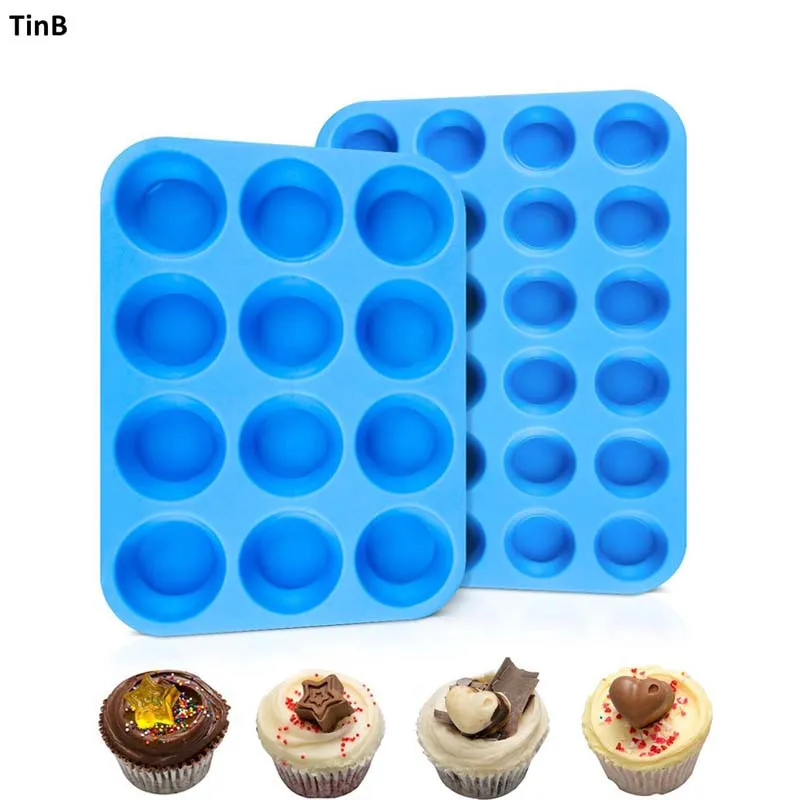 Silicone Round Mold 12 Holes Mini Muffin DIY Cupcake Cookies