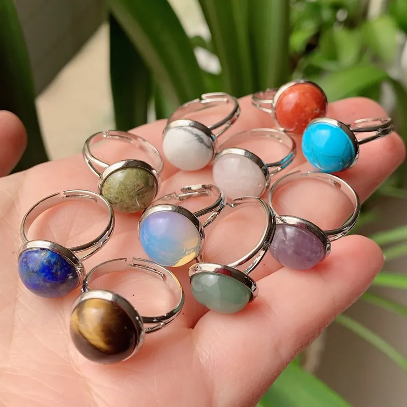 Adjustable Healing Stone Crystal Turquoise Rings For Women 10mm, 12mm  Silver, Gold, Bronze Amethysts, Lapis Pink Quartz Perfect For Parties,  Weddings, And Jewelry From Mkny, $0.67 | DHgate.Com