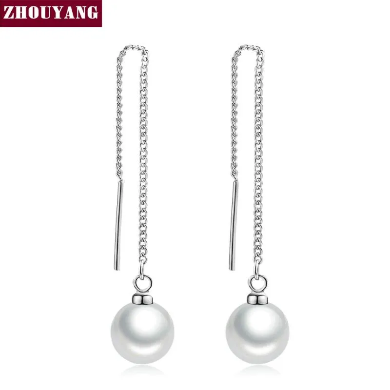 Dangle & Chandelier Top Quality Imitation Pearl Earring Rose Gold Color Drop Earrings Genuine Austrian Crystal ZYE041 ZYE033 ZYE034