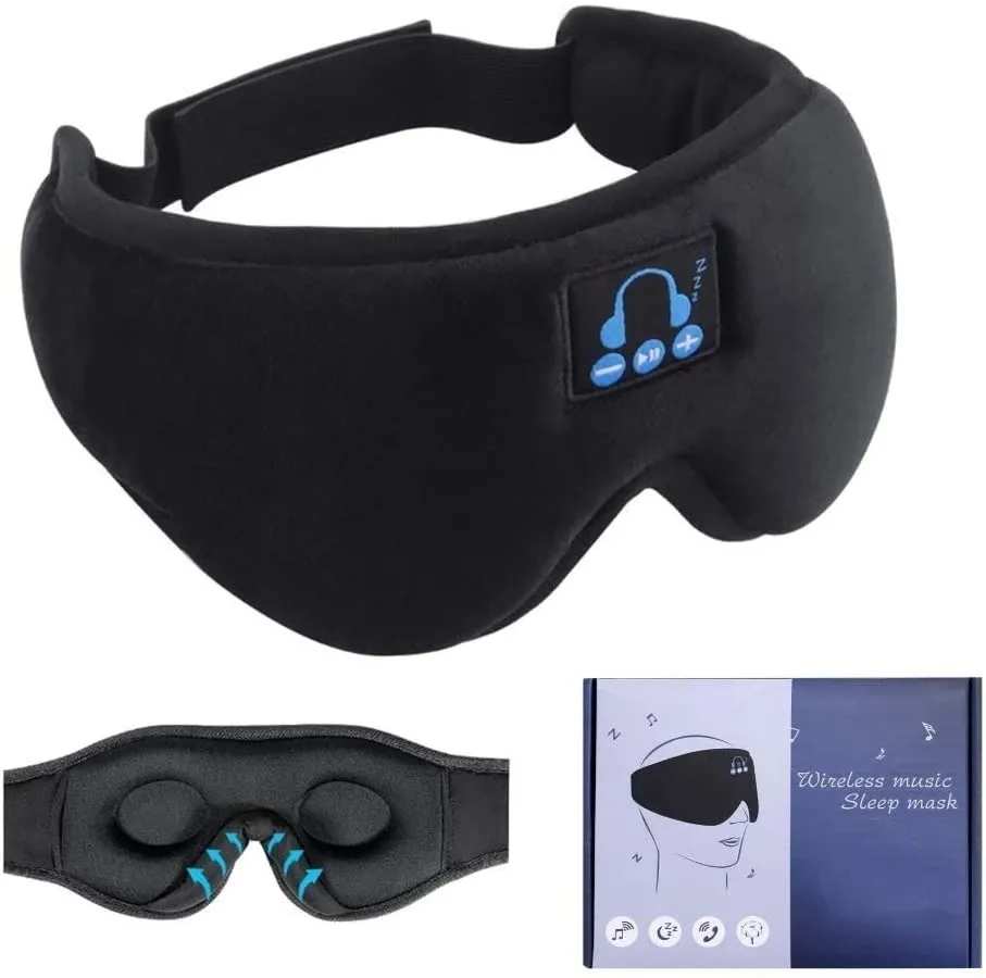 Schlafkopfhörer Bluetooth 5.0 Wireless 3D Eye Maske Headset mit Mikrofon für seite Atmungsaktive Schwellen Reisende Anrufe und Musik