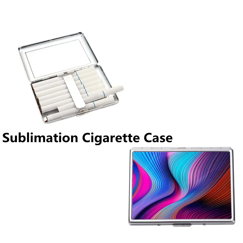 Étuis à cigarettes ouverts en métal de sublimation vides étui à tabac à transfert de chaleur thermique avec pince à ressort bricolage en alliage de zinc accessoires pour fumer 98*70*13mm boîte à fumée en gros