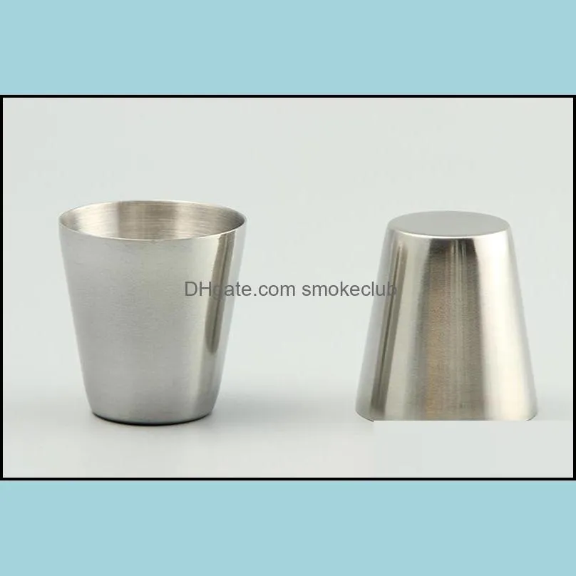 30ml Drinking Glass Stainless Steel Shot Glasses Cups Wine Beer Whiskey Mugs Outdoor Travel Cup DHL Free