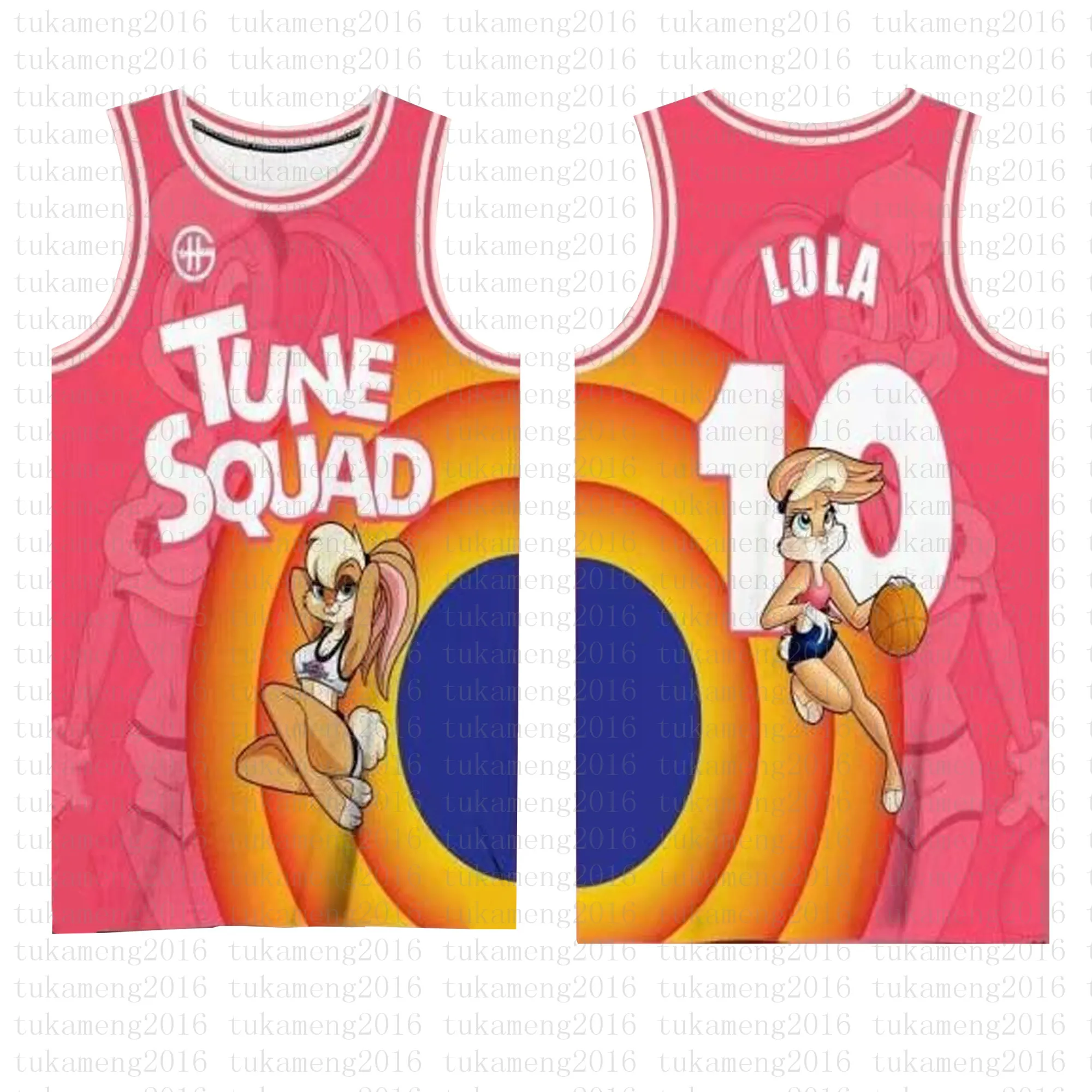 2021 NCAA Film Space Jam Tune Squad 10 Lola Basketbal Jersey 23 Michael Blue 1 Bugs 1/3 Tweety Lebron 6 James 7 R.Runner! Taz lavender goedkoop