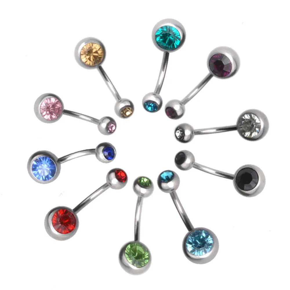 316L Titanium Steel Belly Button Pierścienie Wyczyść CZ Crystal Pępki Pierścionki Pierścienie brzucha Piercing Hurtownie Cena