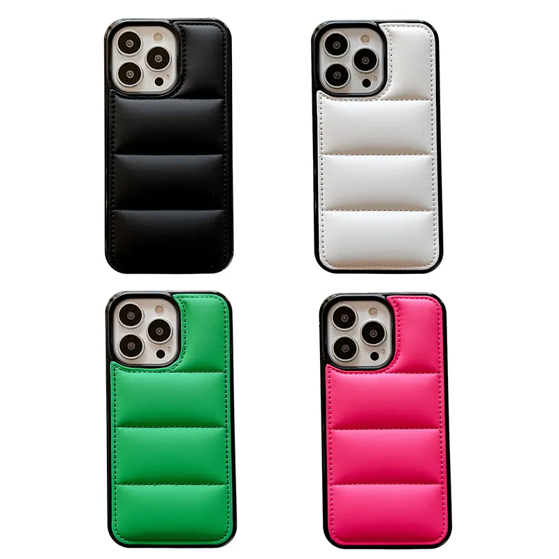 Casos de telefone de jaqueta de inverno para iPhone 13 12 11 pro máx x xs xr 7 8 mais a capa de silicone macio