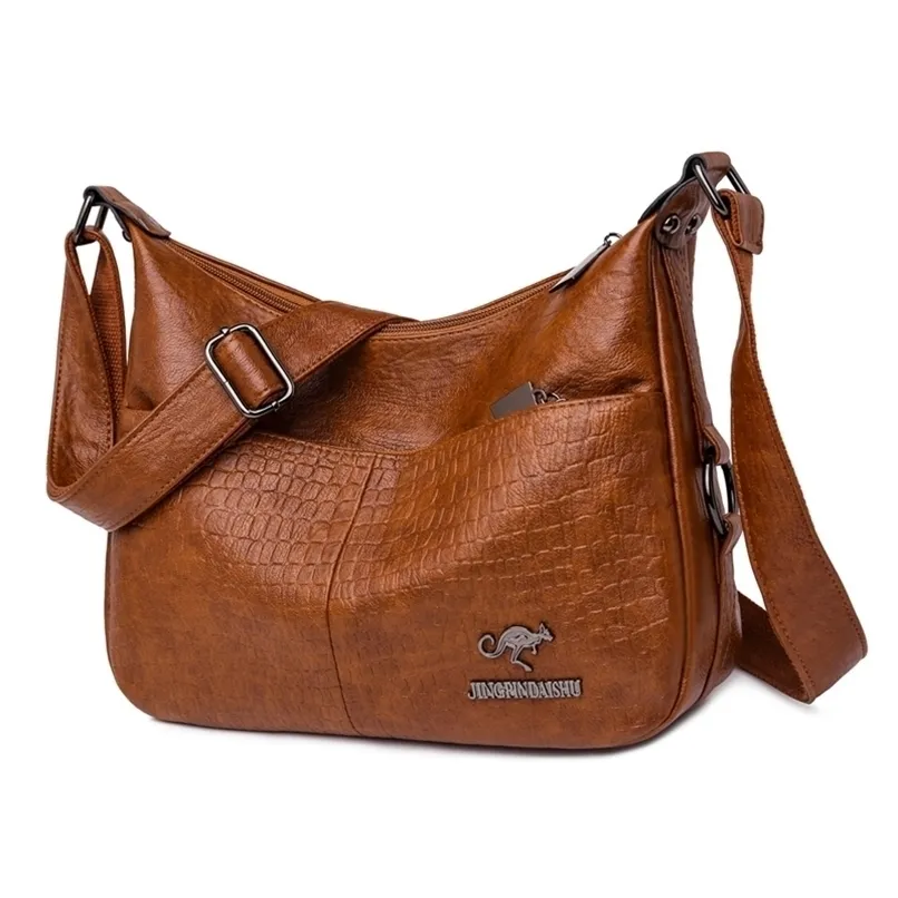 Moda Yumuşak Deri Çanta Omuz Çantaları Lüks Çanta Tasarımcısı Kadınlar için Crossbody 211026