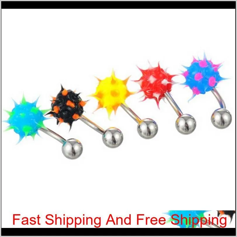 wholesale promotion 110pcs mixed models/colors body jewelry set resin eyebrow navel belly lip tongue nose piercing bar rings