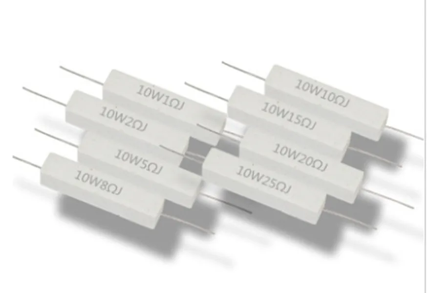 10-Piece 5Watt Metal Film Resistor Assortment (1K To 82K Ohm) ±1% Tolerance - 7x24mm