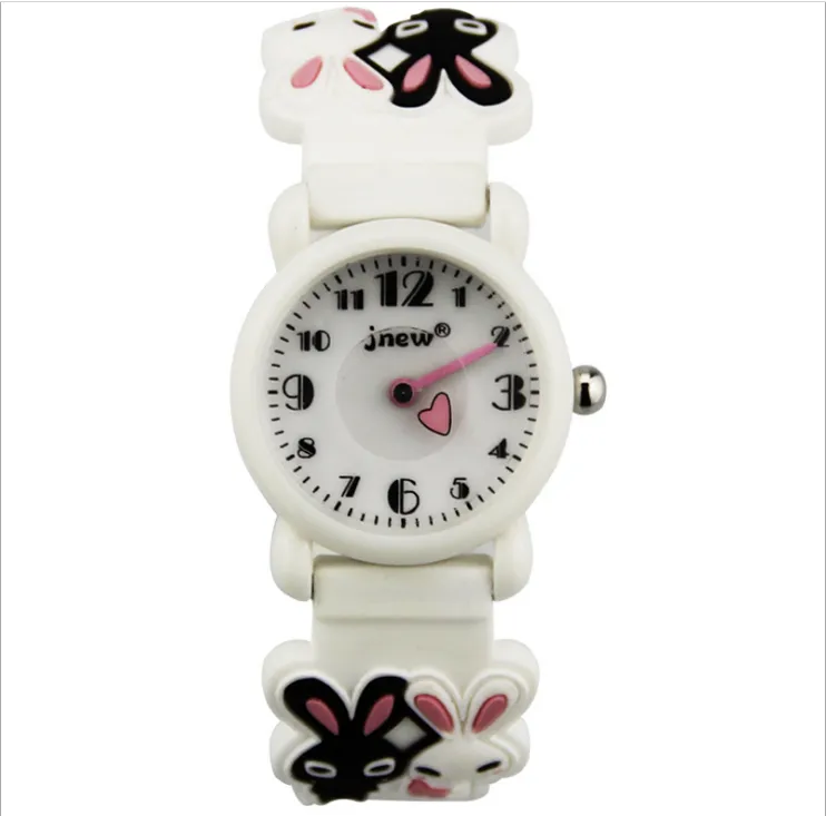 JNEW Merk Quartz Kinderhorloge Loverly Cartoon Jongens Meisjes Studenten Horloges Comfortabele Siliconen Band Snoep Kleur Watches268s