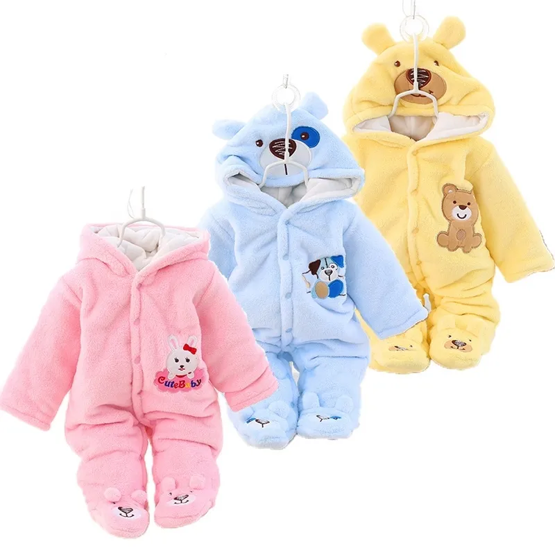 Recém-nascido roupas inverno unisex natal macacão grosso bebês jumpsuit infantil parkas para meninas meninas menino romper snowsuit 0-12m 210309