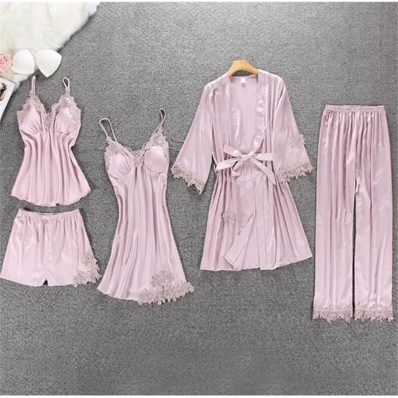 5 piece on sale satin pajama set