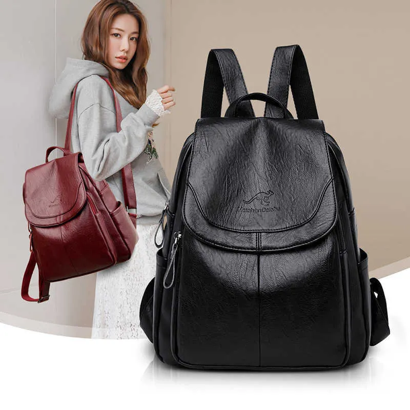 2022 Luxury Brand Women Backpack High Quality Leather Backpacks Travel Backpack Fashion School Bags for Girls mochila feminina281e