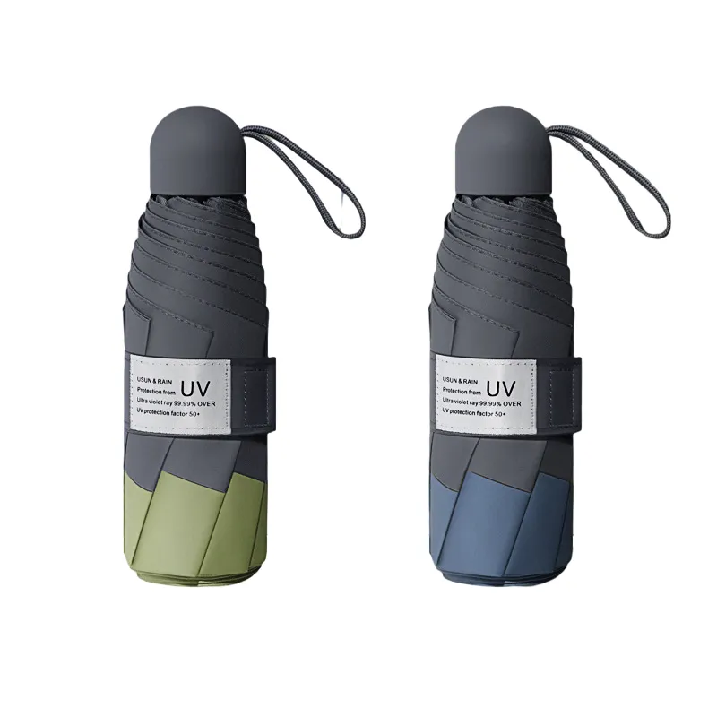 Mini ombrello portatile a 8 costole antivento impermeabile protezione anti-UV 5 ombrelli pieghevoli da pioggia tascabile ombrellone da viaggio leggero uomo donna regalo per bambini HY0158