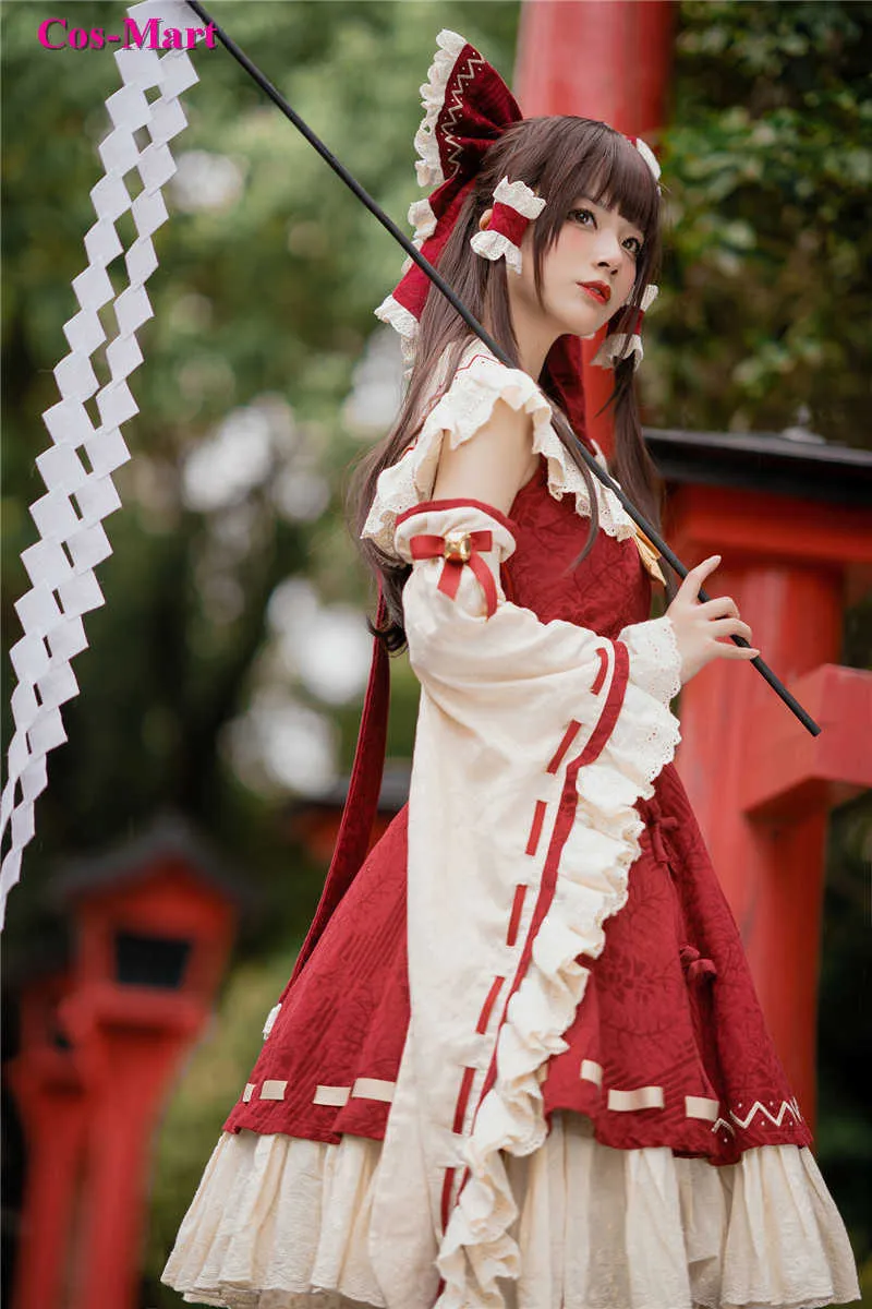 Игра Проект Touhou Hakurei Reimu Cosplay Костюм Мода Великолепная Униформа Женская Деятельность Вечеринка Ролевая Играть Одежда S-XL Y0913