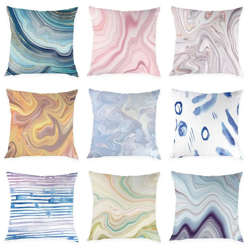 クッション/装飾枕印刷クッションカバーソフトソファオフィスカバー桃の肌の縞模様のカラフルなパターン装飾的な枕カバーホームデコ