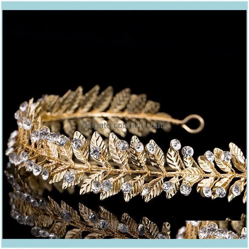 Hair Clips & Barrettes Gold Silver Color Leaf Princess Vine Tiara Crystal Wedding Accessories Handmade Bridal Headpiece Women Headband