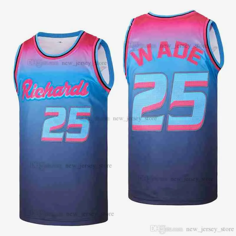 College 25 # Dwayne NCAA Wade High School Basketbal City Jersey Custom DIY Design Stitched Movie Basketball Jerseys