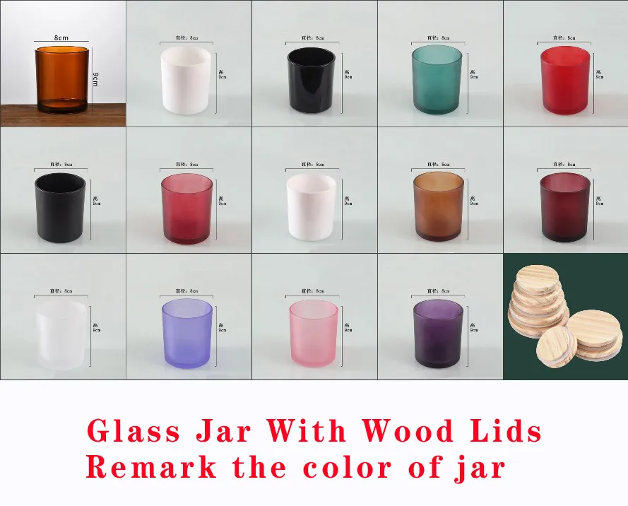 Frosted Glass Candle Jars Bulk Pretty Glass Candle Jar with Wooden