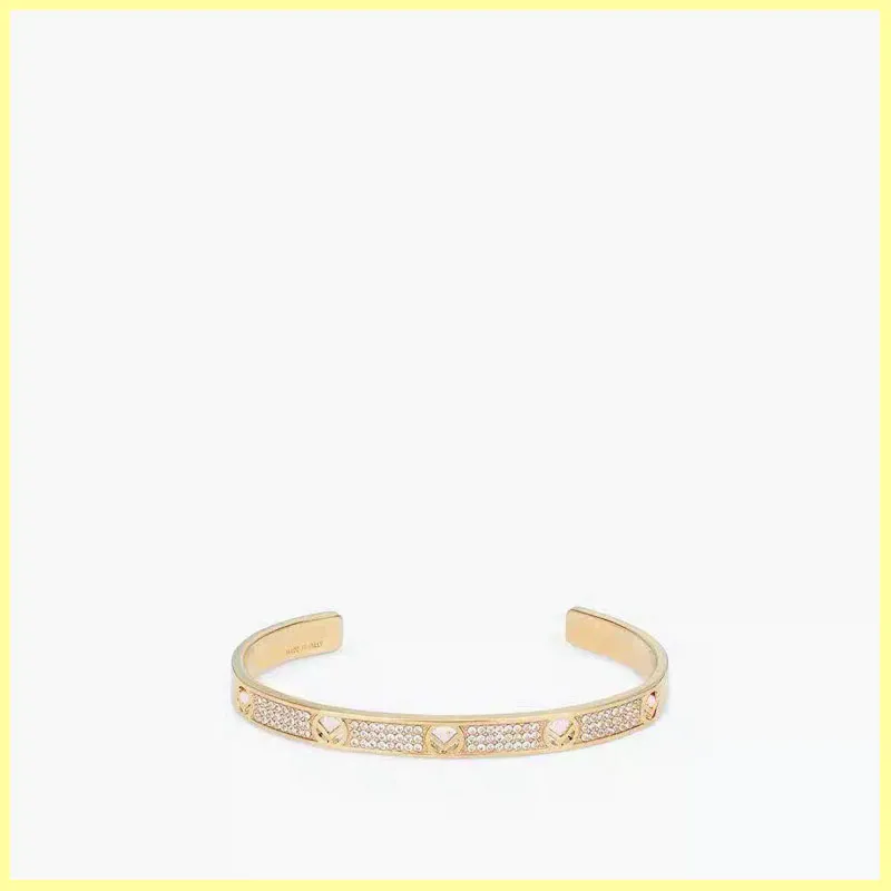 2024 Bracelet de créateur de mode pour hommes Femmes Full Diamond Gold Letters F Bracelets Cadeaux Femmes Luxury Love Bijoux 21090902R