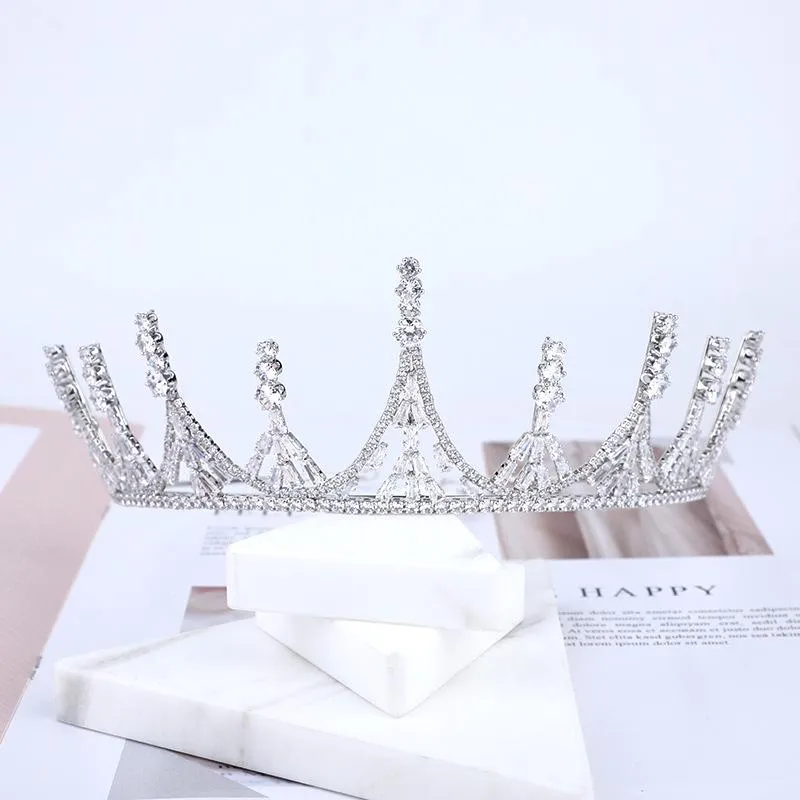 Hair Clips & Barrettes MYFEIVO Glitter Zircon Headband Wedding Tiaras Gold Silver Color Lengthen Bridal Crown Female Jewelry Accessories HQ0