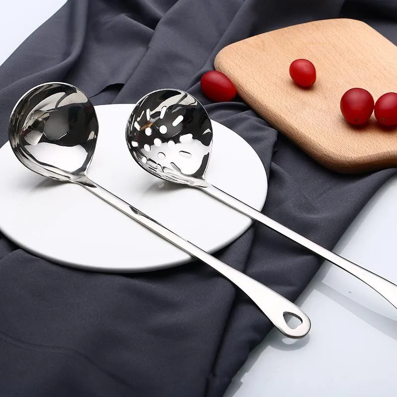 Hook And Spoons Stainless Steel Colander Long Handle Soup Ladle Noodles