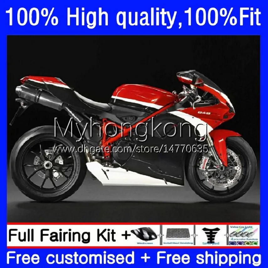 Ducati 1198R 848 1098 1198 S R 2007 2008 2009 2011年2011年012年012年848R 1098R 07-12 848S 1098S 1198S Factory Red Blk 07 08 09 10 11 12 OEMフェアリング