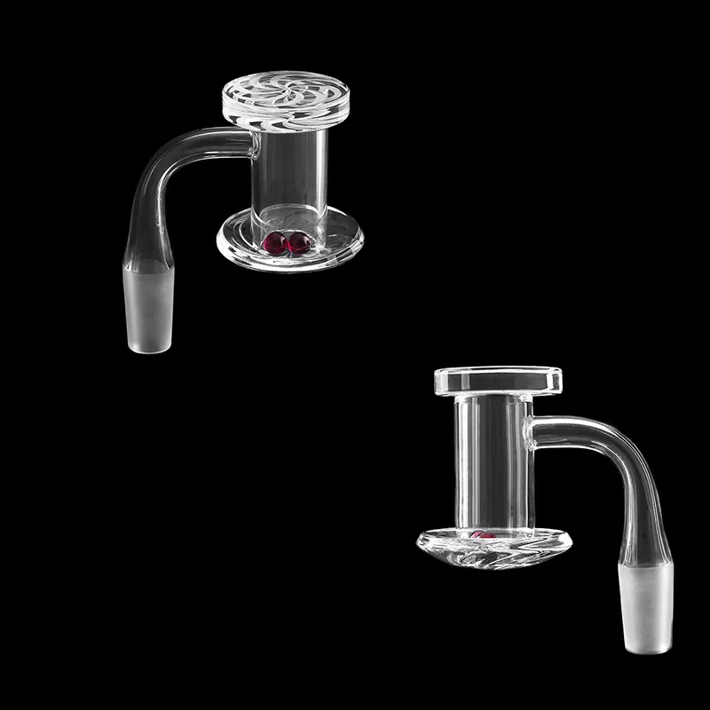 20mm OD biseauté bord mélangeur Quartz Banger avec 30OD Quartz Spinner Cap 2 pièces rubis 10mm 14mm 18mm mâle pour conduites d'eau