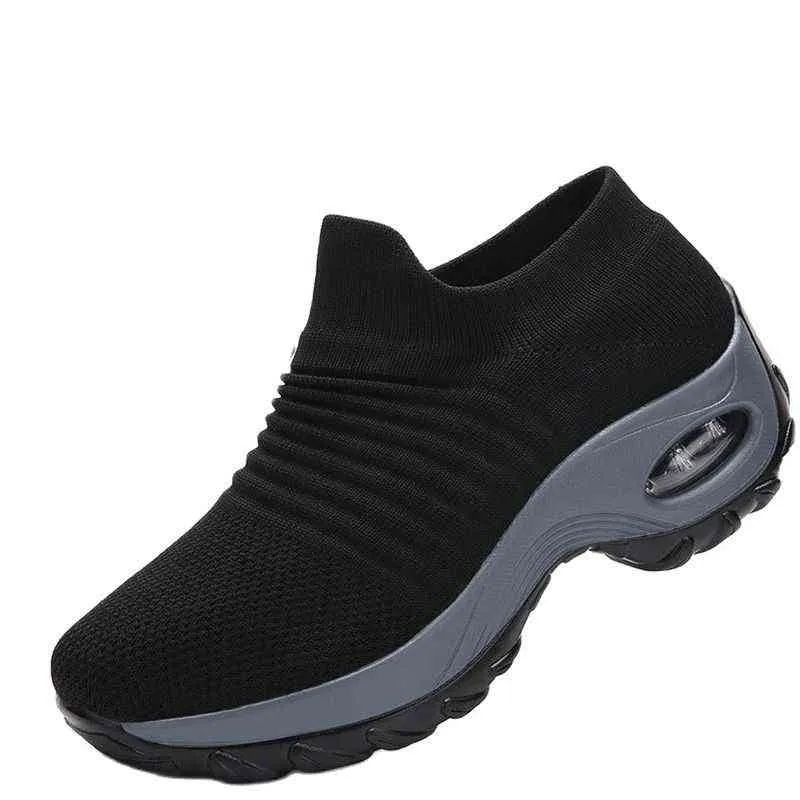 Hyperersoft Sneakers Kadınlar Ortopedik Sneakers Kadınlar Için Platformu Beyaz Siyah Ayakkabı Kadın Rahat Ayakkabılar 211029