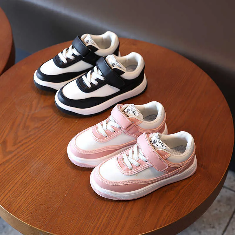 The Neutral Shades Color Combo Children Sneaker Flat Heel Student Casual Sportier Sneakers Fall Girls Boys Shoes Kids E08222 G1025