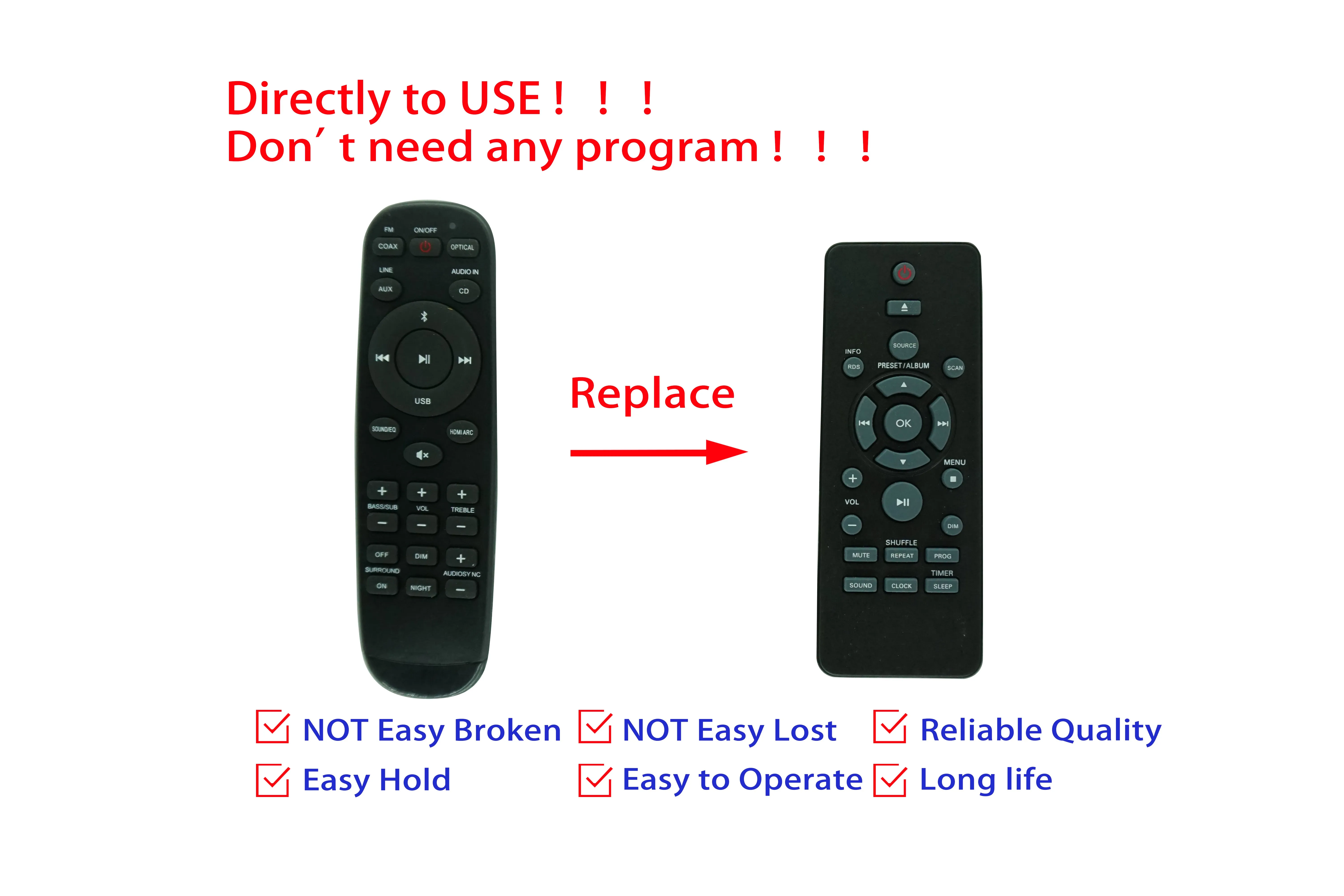 Remote Control For Philips 996510065694 BTB2315 BTB2315/12 Micro Music Stereo Audio System