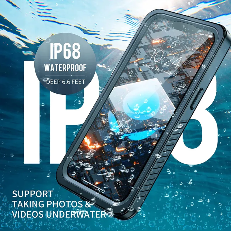IP68防水ケースダイビングフルボディ水中保護方法iPhone 13 12 Pro Max Samsung S7エッジS20プラス超S21 FE S21FE