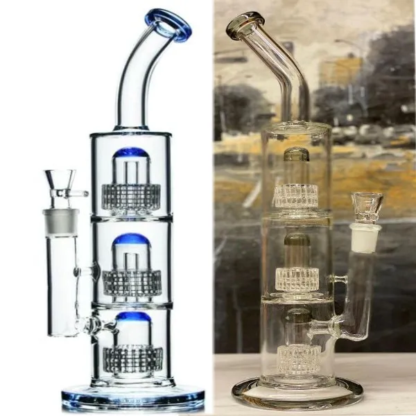 Dryckflaska Bongkonstglas Vattenrör Hookahs Red Wine Recycler Oil Rigs Bongs i Robust Hookah Shisha 16.5inch