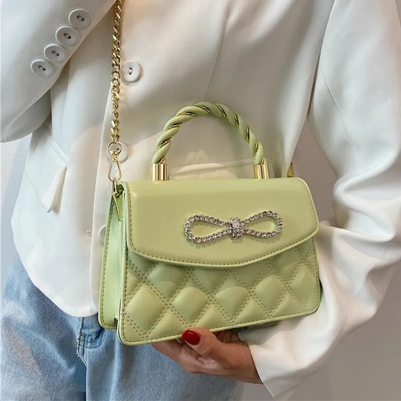 Crystal Bow Small Square Primark Shoulder Bags Fashionable Handbag