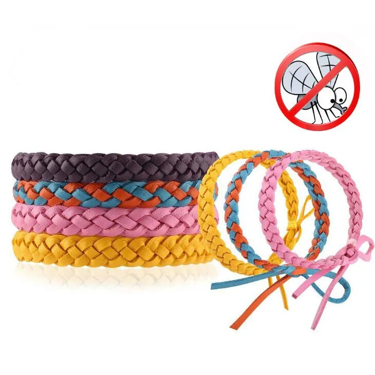 Anti Mosquito Pest Repellent Bracelet Leather Wrist Bands Random Color can Party Favors Gifts Supplies LX2251