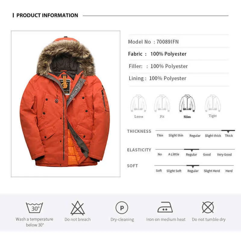 TIGER FORCE Mens Water Resistant Hooded Winter Jacket Quilted Ski Snowjacket For Extremely Cold Weather Russia Style Mens Winter Coats Sale 211216 From Dou003 309.6 DHgate.Com