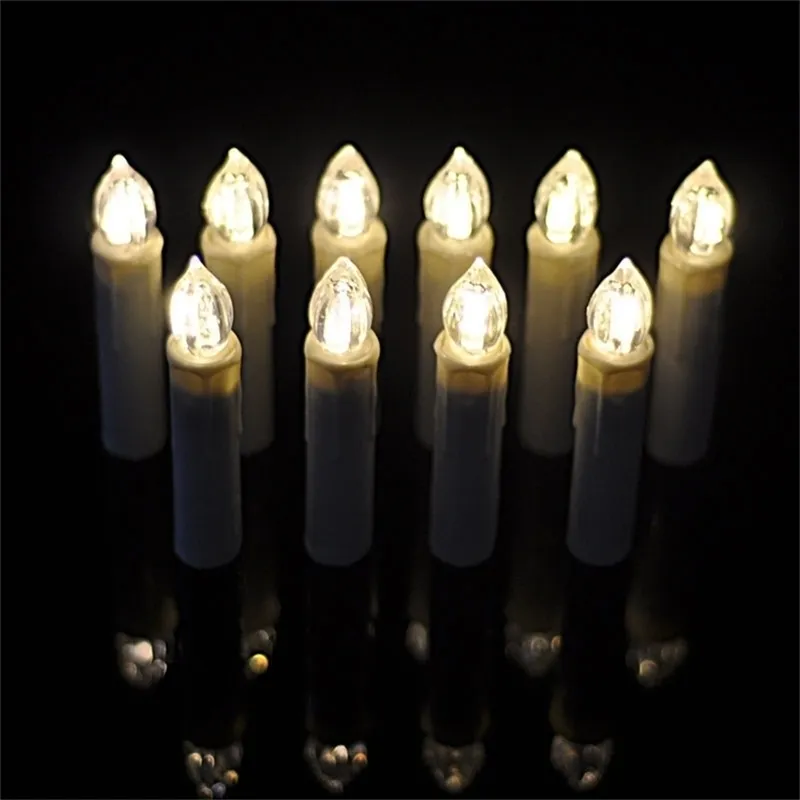 10st Warm White Christmas Wedding Party Tree LED Candle Light + Fjärrkontroll Au Y200531