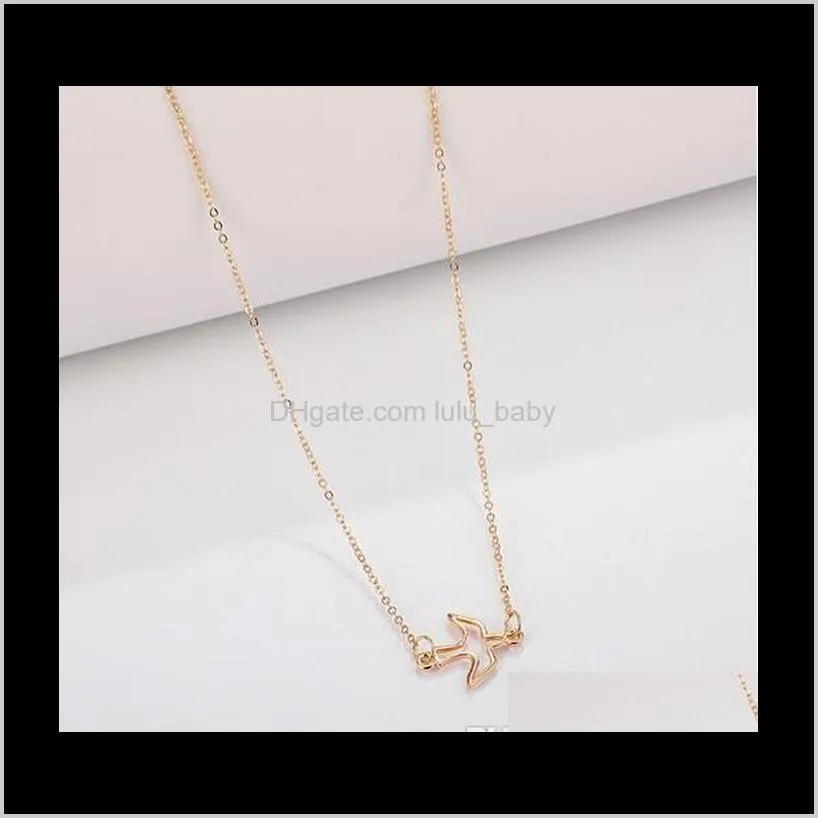  Pigeon Charm Necklaces Gold Tone Japan & Korea Style Chokers Pendant Necklaces For Girls/Ladies