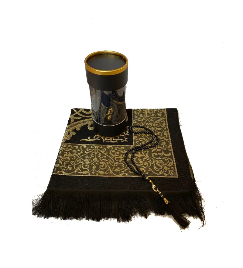 Alfombras Alfombra de oración musulmana, juego de regalo de tapete, islámico, artículos, Sejjadah, Janamaz, regalo Eid, juego de Tasbeh de perlas de Ramadán