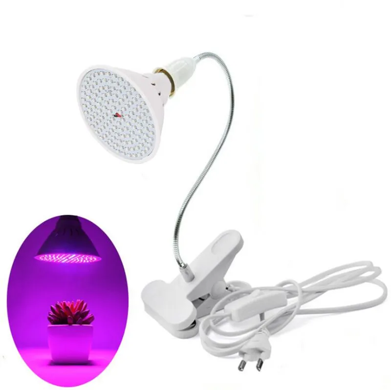 200 Led Grow Light bulb 360 Flexible Lamp Holder Clip for Plant Flower vegetable Growing Indoor greenhouse hydroponics