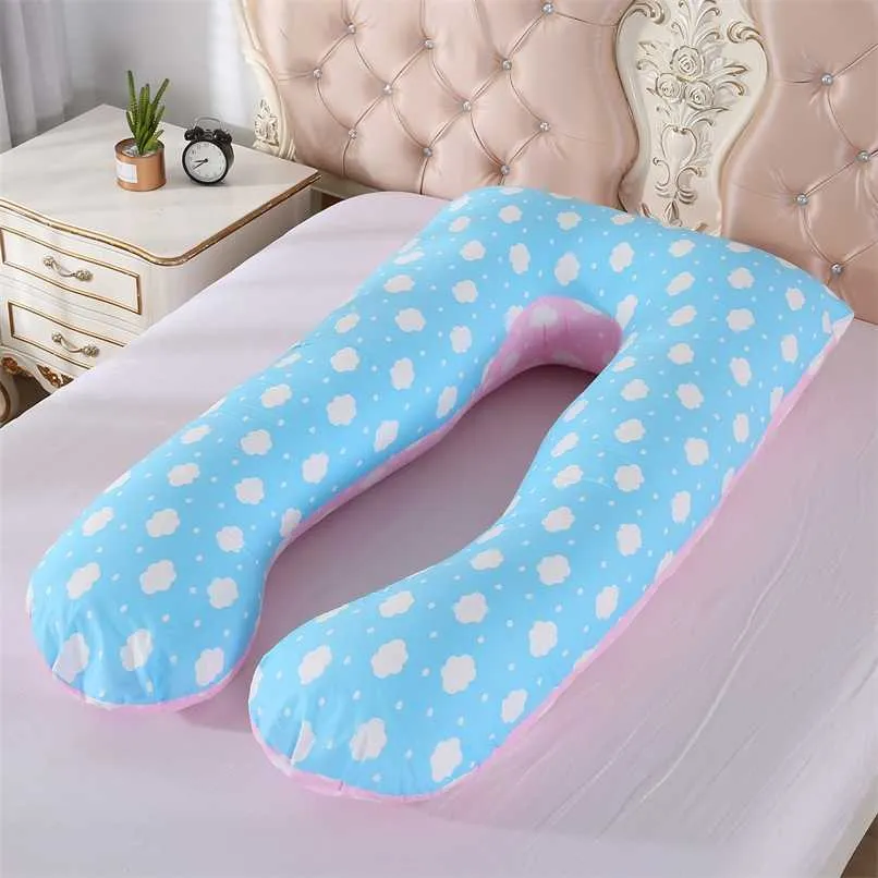Gravidez Travesseiro Bedding Full Body Pillow para mulheres grávidas confortáveis ​​U-forma almofada Longo lado dormindo almofadas de maternidade 211101