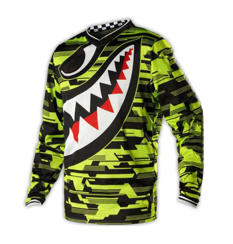 Zomer motor downhill pak mannen lange mouwen sneldrogend T-shirt mountainbike rijpak Racing off-road shirt plus 2466