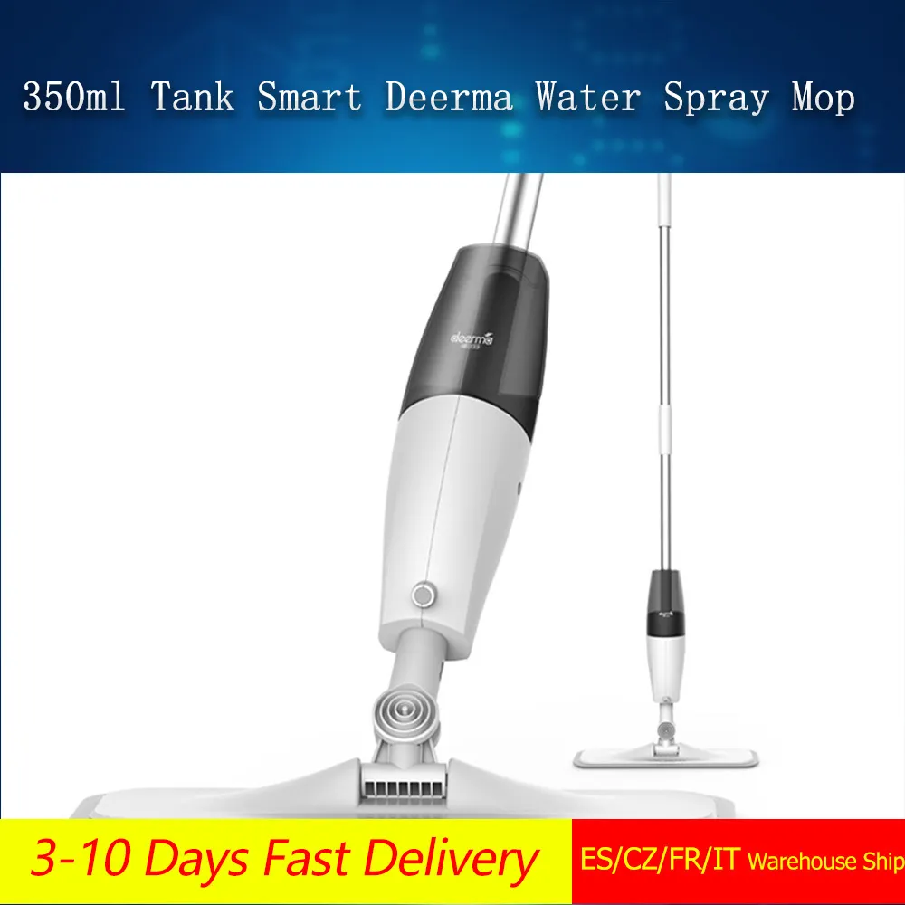 350ml Tank Smart Deerma Water Spray Mop Sweeper 1.2m Rod Carbon fiber dust cloth 360 Rotating Cleaning Cloth Head Wooden Floor 210317