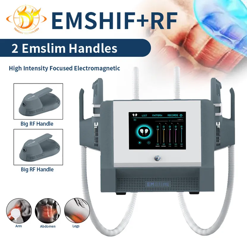 Foot Massager 2 HANDLAR EMSLIM RF EMS SLIM MASKIN ELEKTROMAGNETISK MUSCLE BUILDING FAT BURNING MASKIN ULTRASHAPE CE DHL