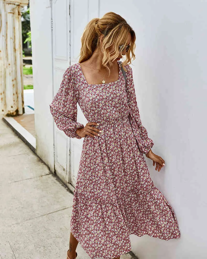 kyoplan / Winter Floral Long-sleeve Dress